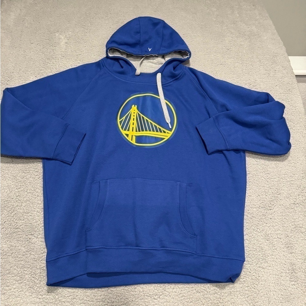 Men's Golden State Warriors Antigua Royal Team Logo Victory Pullover Hoodie 3XL